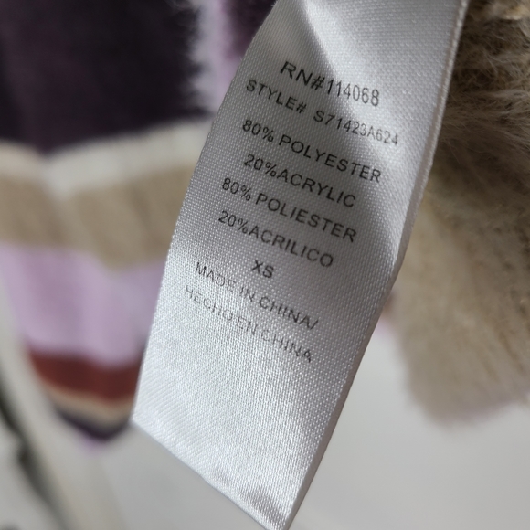 LAST CHANCE! Louna multi striped high neck purple sweater - Picture 5 of 7